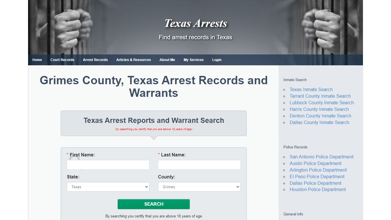 Grimes County, Texas Arrest Records and Warrants