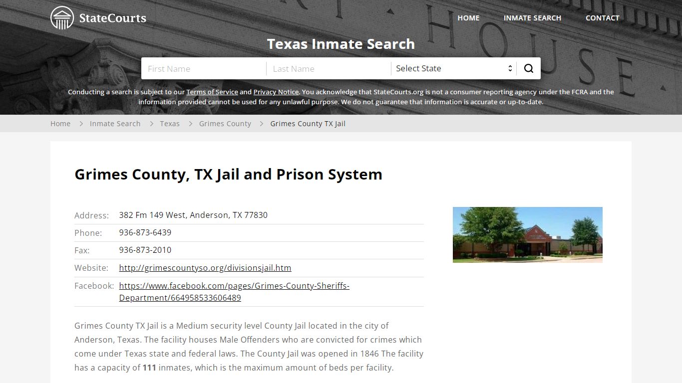 Grimes County TX Jail Inmate Records Search, Texas - StateCourts